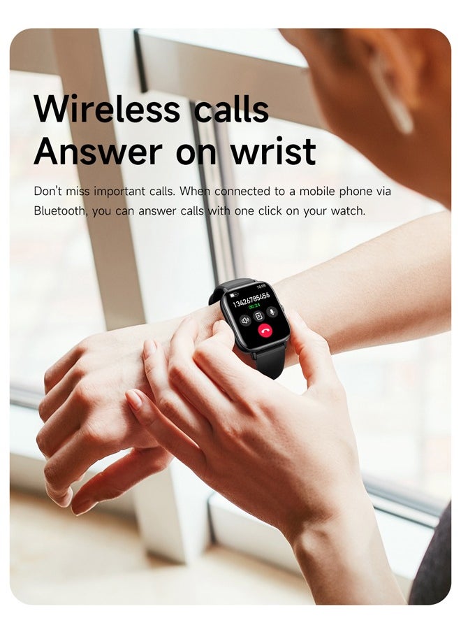 Men/Women Bluetooth Smartwatch, 1.83-Inch High Definition Large Screen Full Screen Touch, Ultra Thin Body, 100+ Sports Modes, Wireless Answering/Making Calls, Multi Dimensional Health Monitoring, Smart Bracelet RT i128