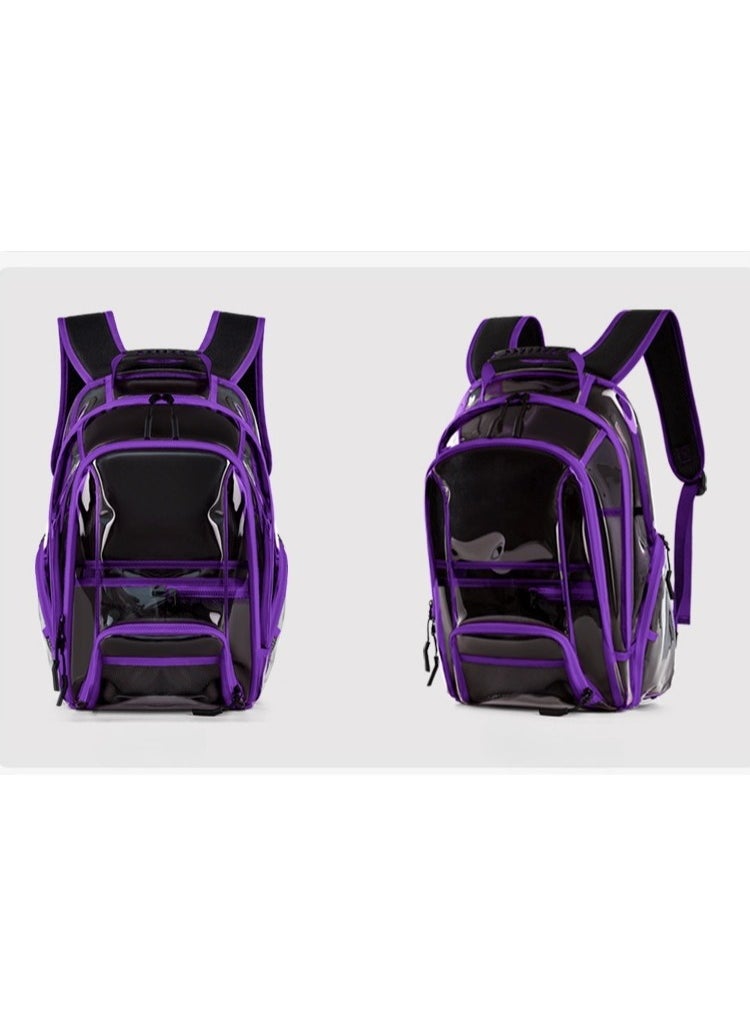 PVC Travel Backpack Transparent Large Capacity Fitness Swimming Bag Backpack Boys and Girls Student Class Waterproof Bag 31*48*17CM