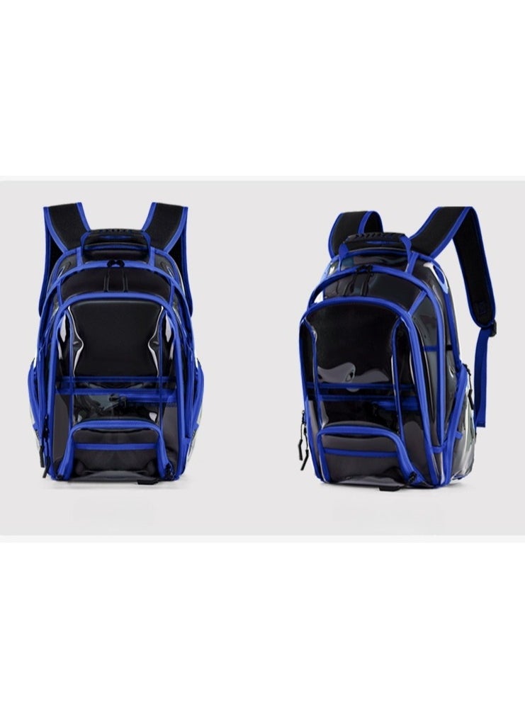 PVC Travel Backpack Transparent Large Capacity Fitness Swimming Bag Backpack Boys and Girls Student Class Waterproof Bag 31*48*17CM