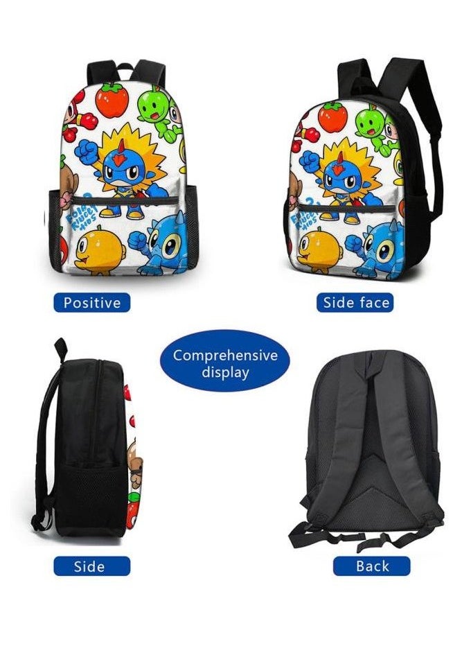 Cartoon three-piece schoolbag with zipper - 466