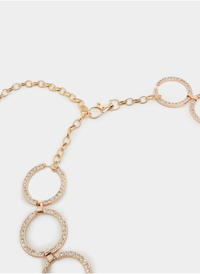 Embellished Multi Circle Chain Belt