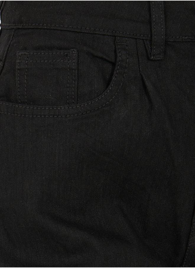High Rise Pleated Front Wide Leg Jeans