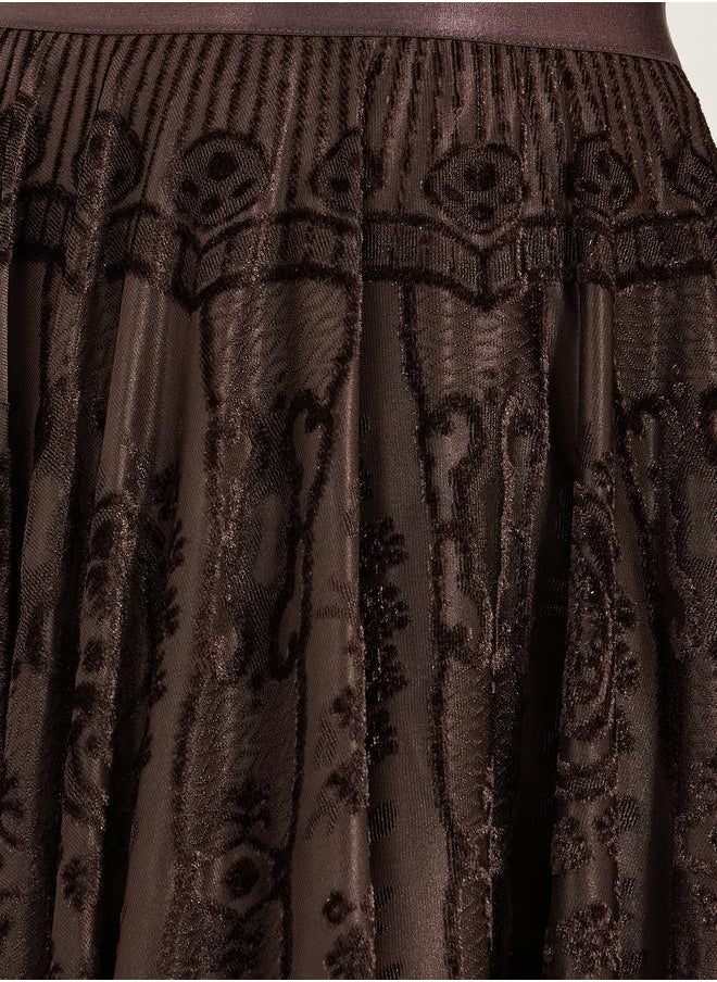 Burnout Design A-Line Midi Skirt