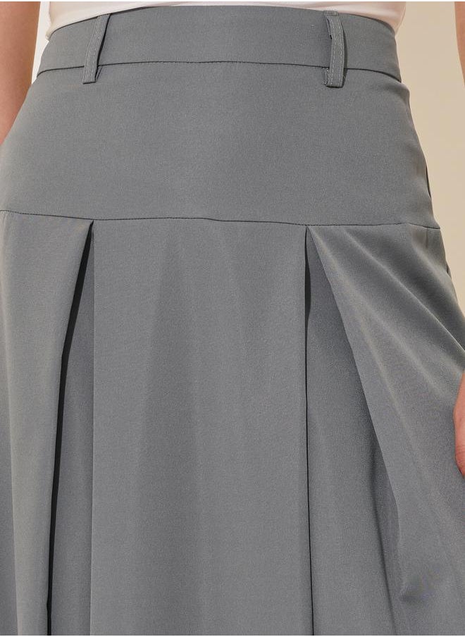 Solid Maxi A-Line Skirt