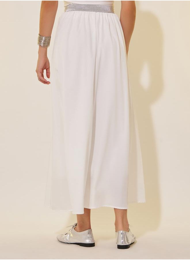 Solid A-Line Maxi Skirt