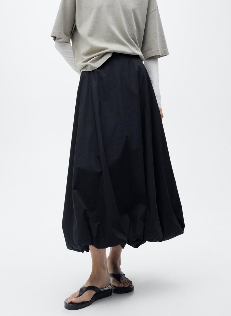 Flared Puffed Hem Skirt