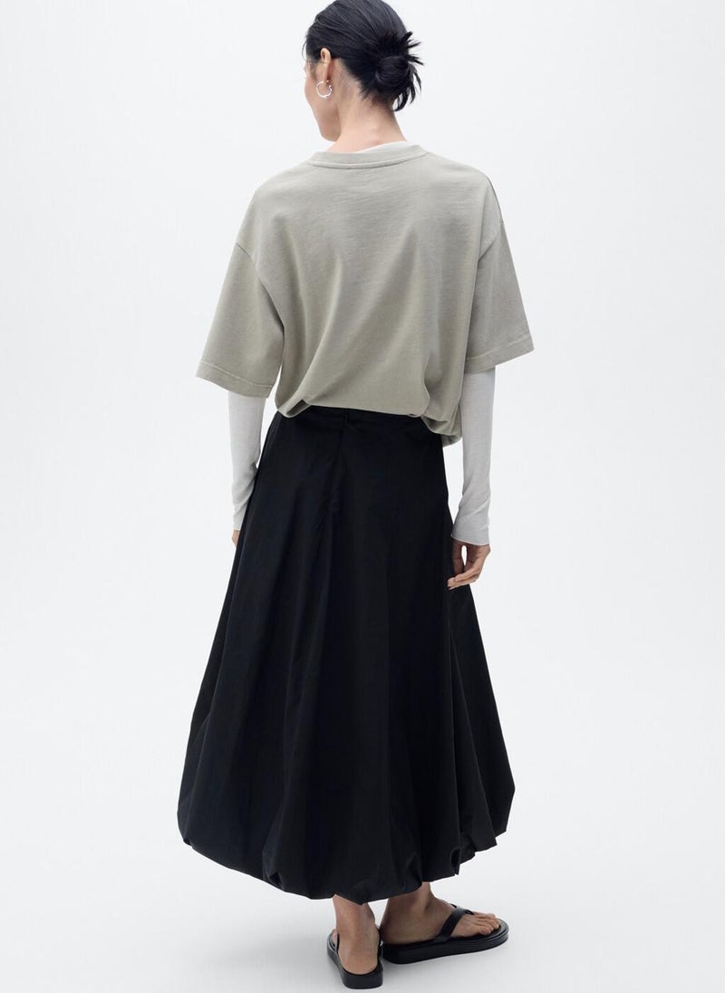 Flared Puffed Hem Skirt