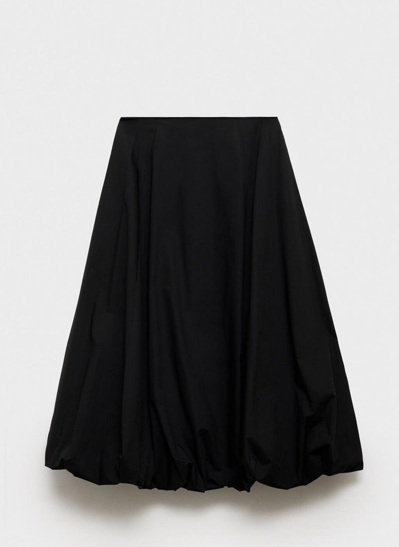 Flared Puffed Hem Skirt