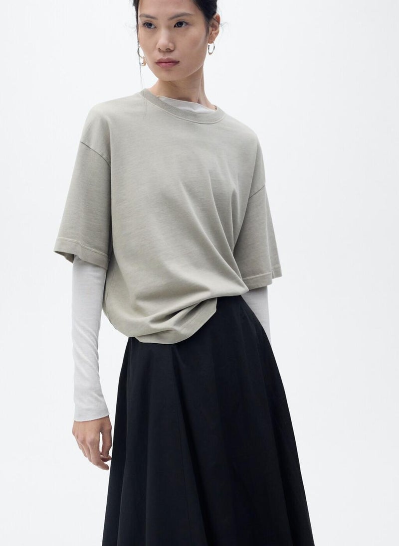 Flared Puffed Hem Skirt