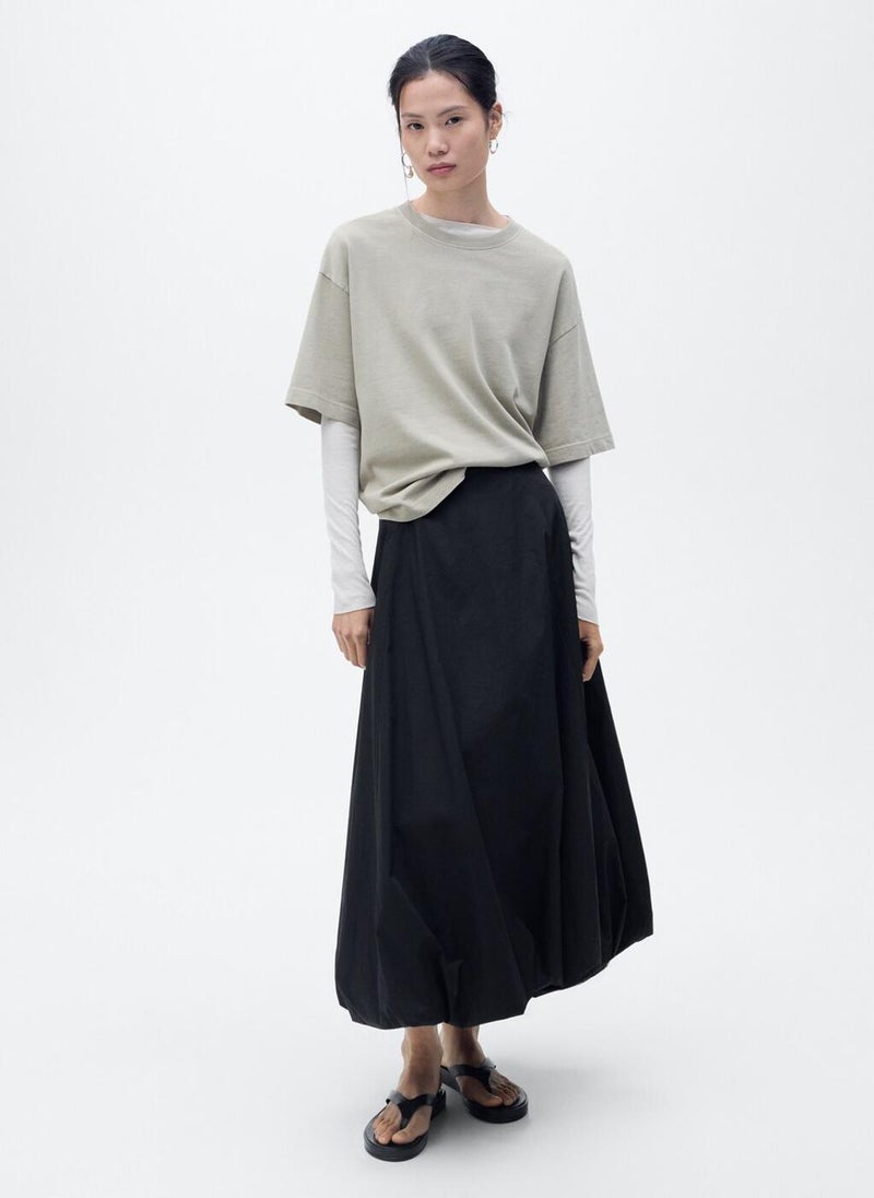 Flared Puffed Hem Skirt