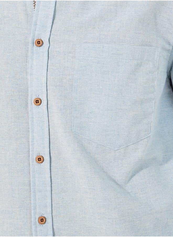 Contrast Stitch and Loop Detail Regular Fit Shirt