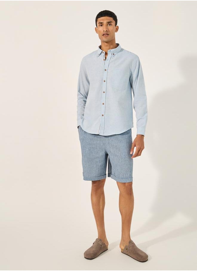Contrast Stitch and Loop Detail Regular Fit Shirt