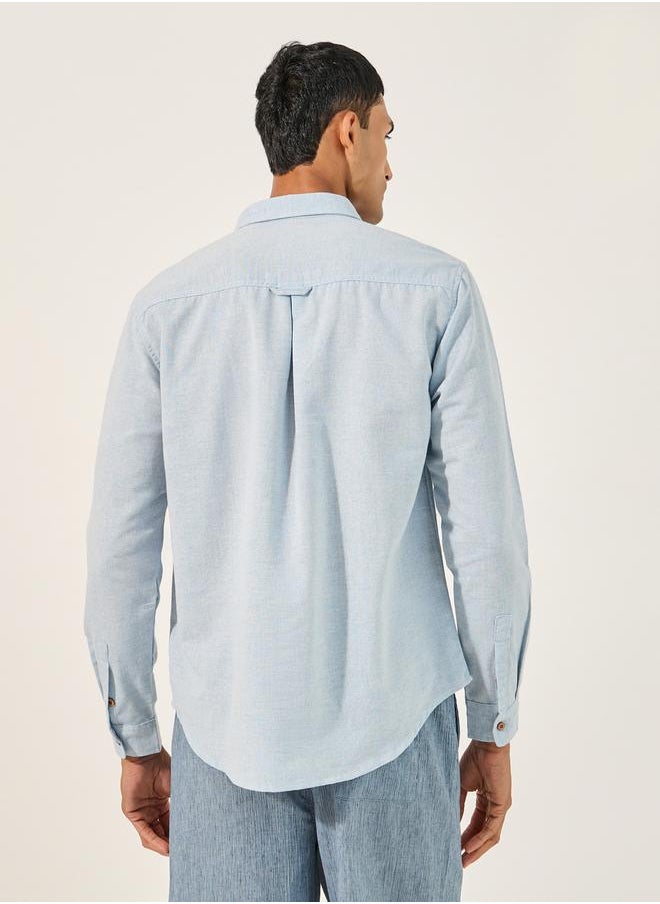 Contrast Stitch and Loop Detail Regular Fit Shirt