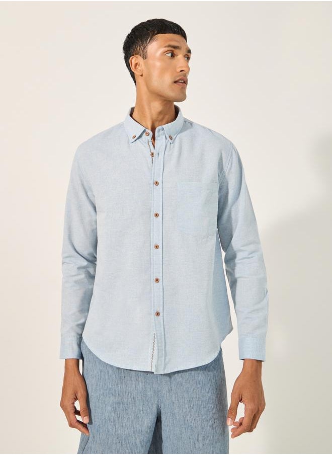 Contrast Stitch and Loop Detail Regular Fit Shirt