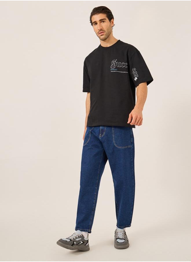 Mid Rise Washed Balloon Fit Jeans