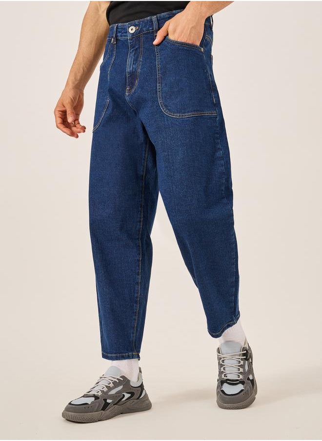 Mid Rise Washed Balloon Fit Jeans