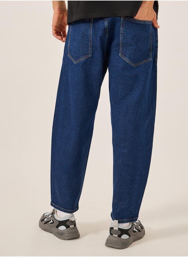 Mid Rise Washed Balloon Fit Jeans