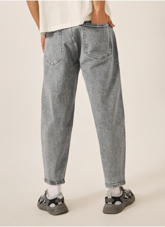 Mid Rise Washed Balloon Fit Jeans