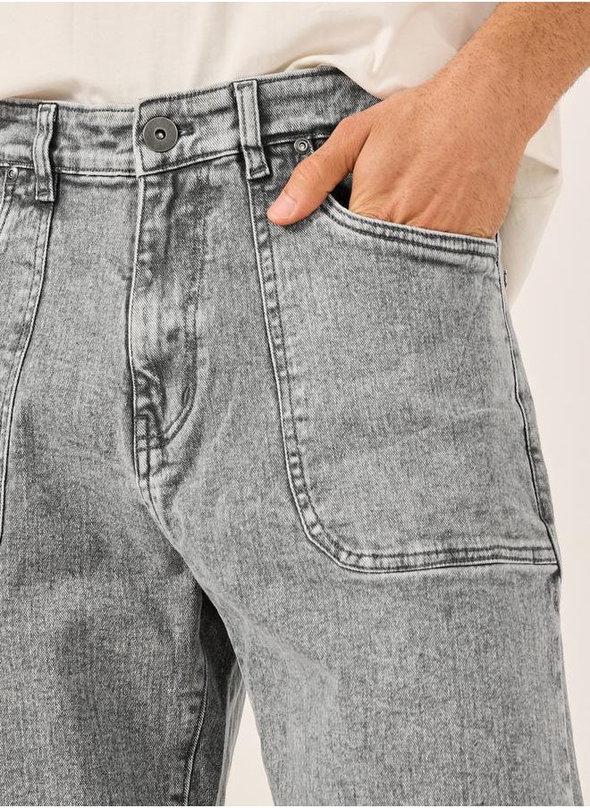 Mid Rise Washed Balloon Fit Jeans
