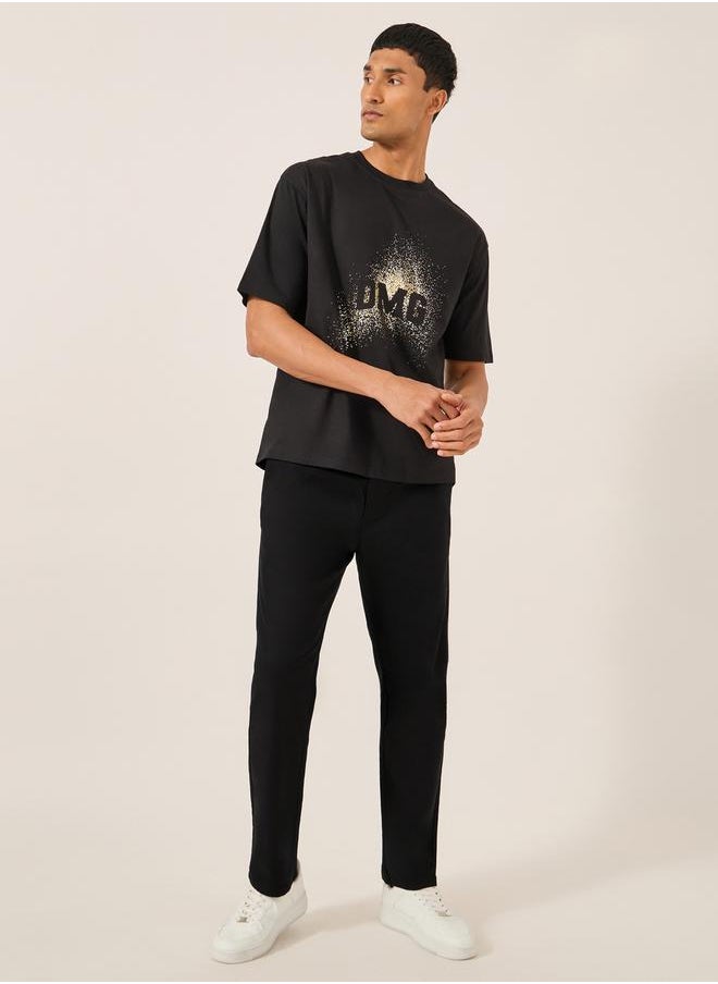 Cotton Slub Textured Relaxed Fit Trousers