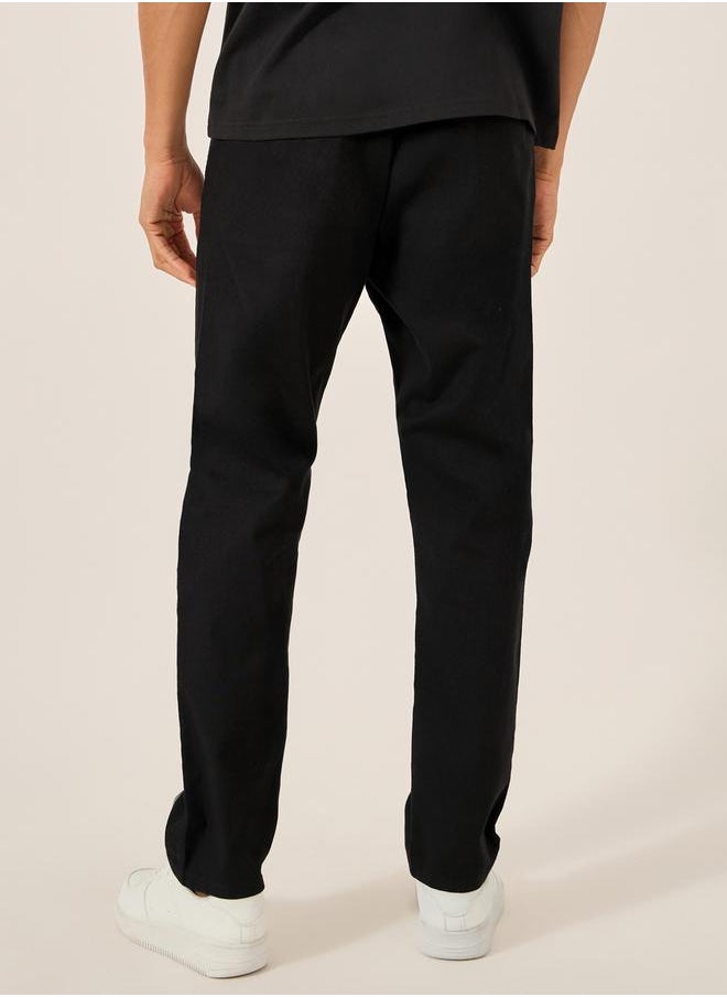 Cotton Slub Textured Relaxed Fit Trousers