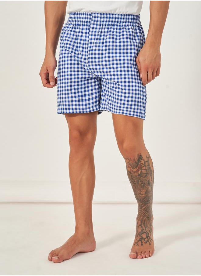 Pack of 2 - Checked Assorted Woven Boxers