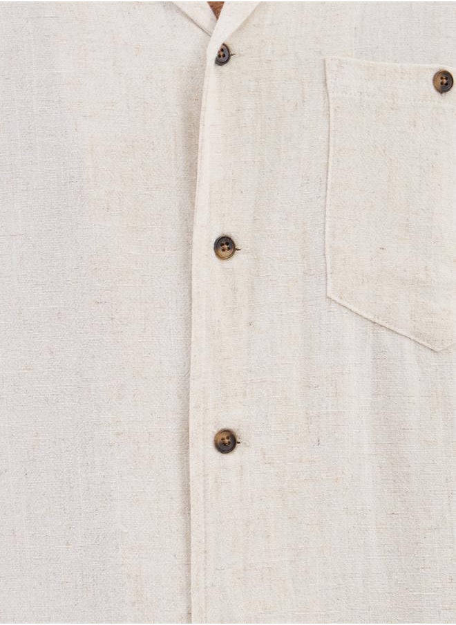 Pleated Linen Blend Relaxed Fit Shorts