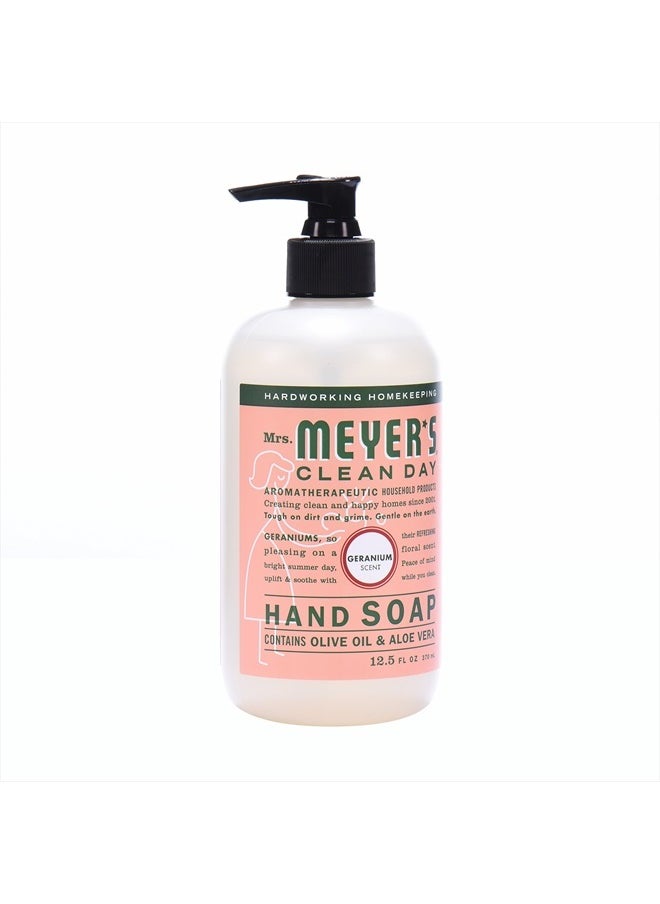 Mrs. Meyer's Hand Soap, Made with Essential Oils, Biodegradable Formula, Geranium, 12.5 Fl. Oz - Pack of 3
