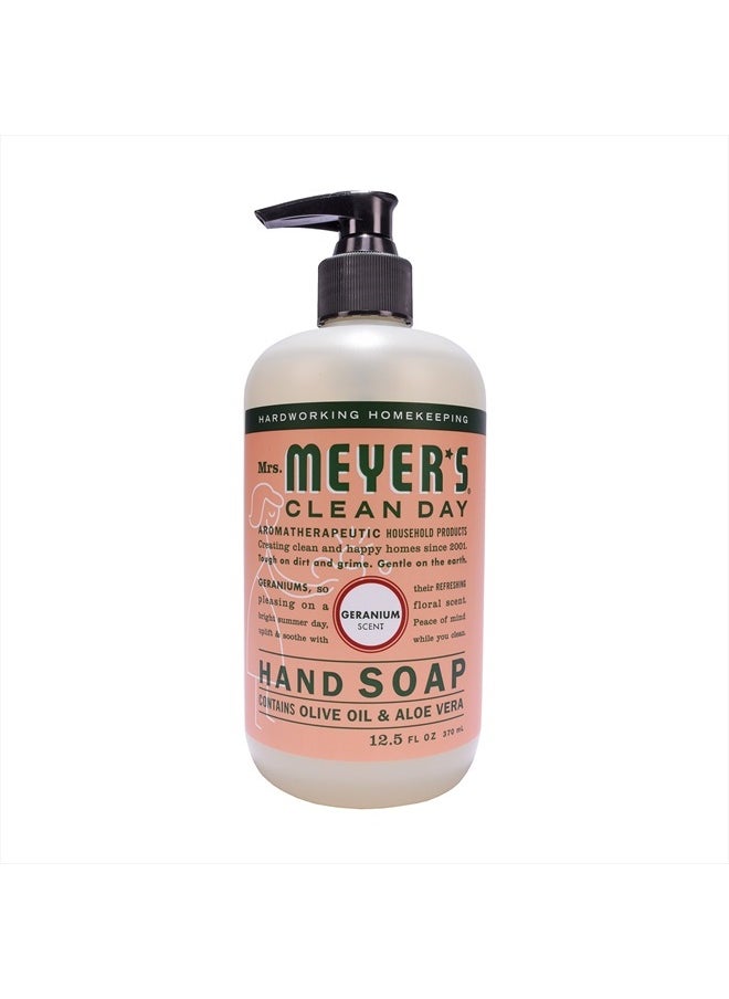 Mrs. Meyer's Hand Soap, Made with Essential Oils, Biodegradable Formula, Geranium, 12.5 Fl. Oz - Pack of 3