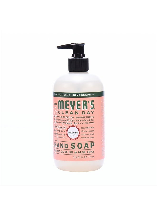 Mrs. Meyer's Hand Soap, Made with Essential Oils, Biodegradable Formula, Geranium, 12.5 Fl. Oz - Pack of 3