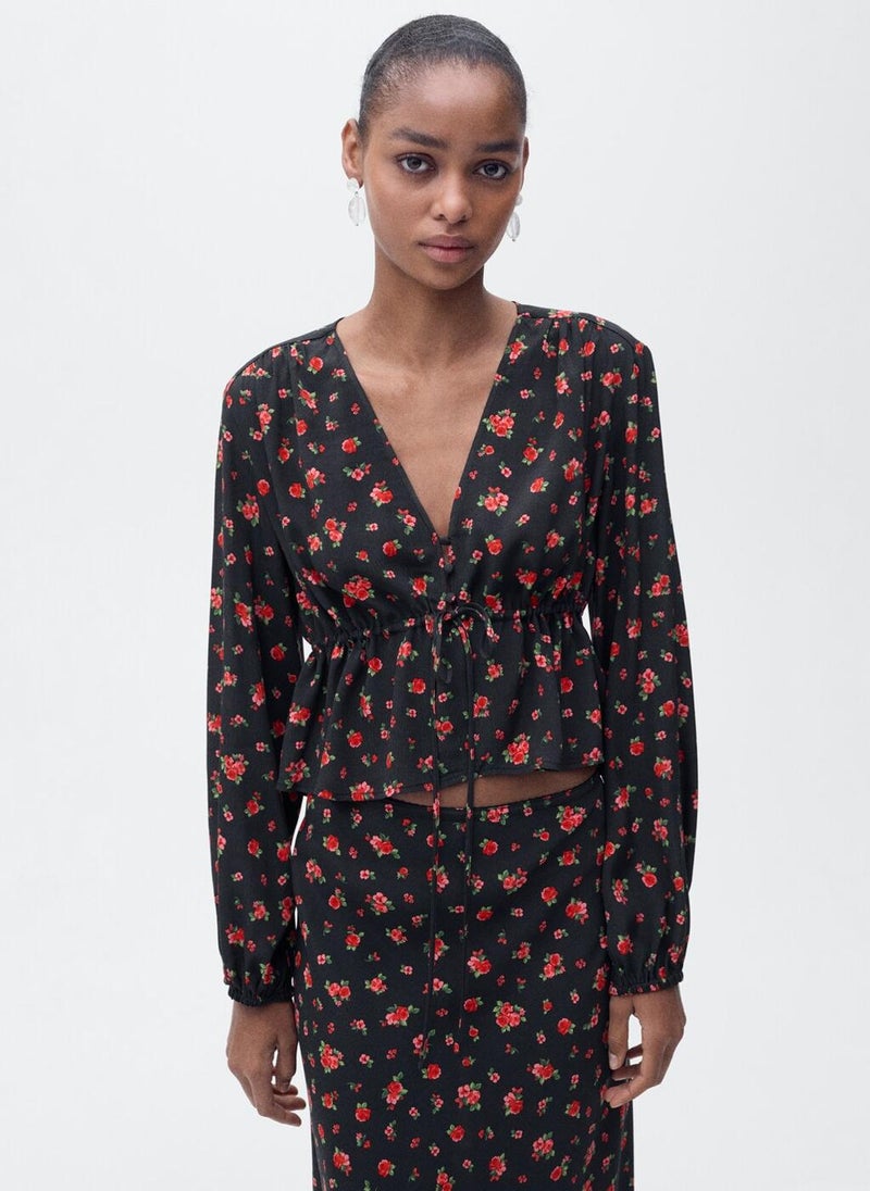 Ruffled Floral Blouse