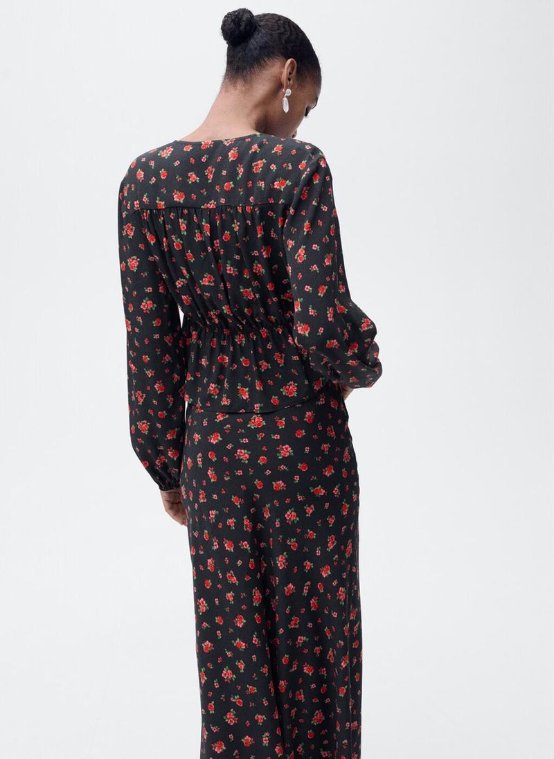 Ruffled Floral Blouse