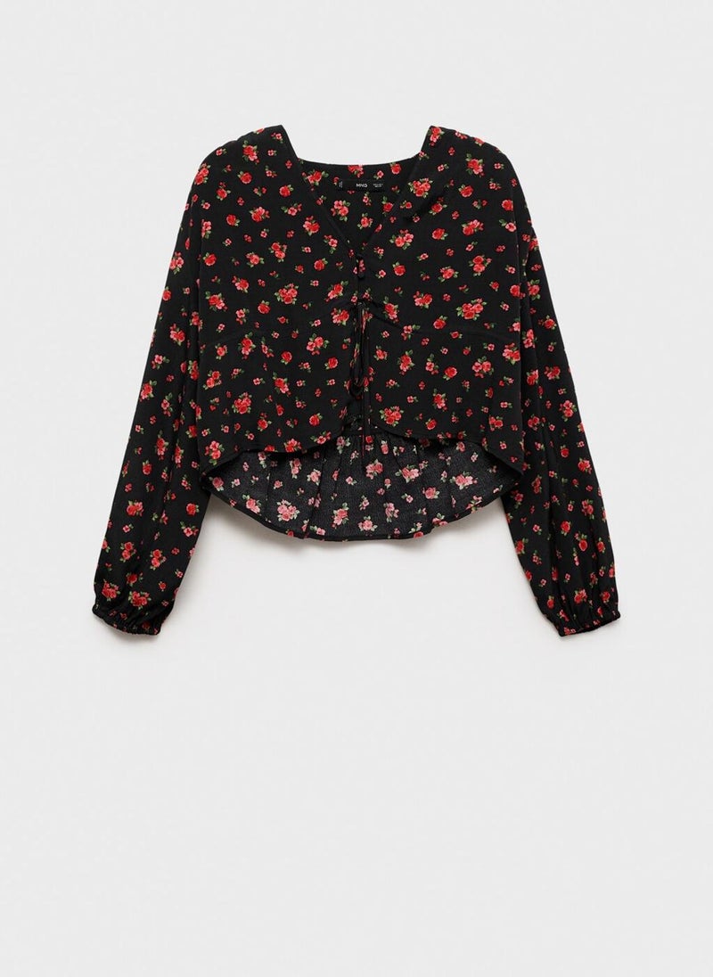 Ruffled Floral Blouse