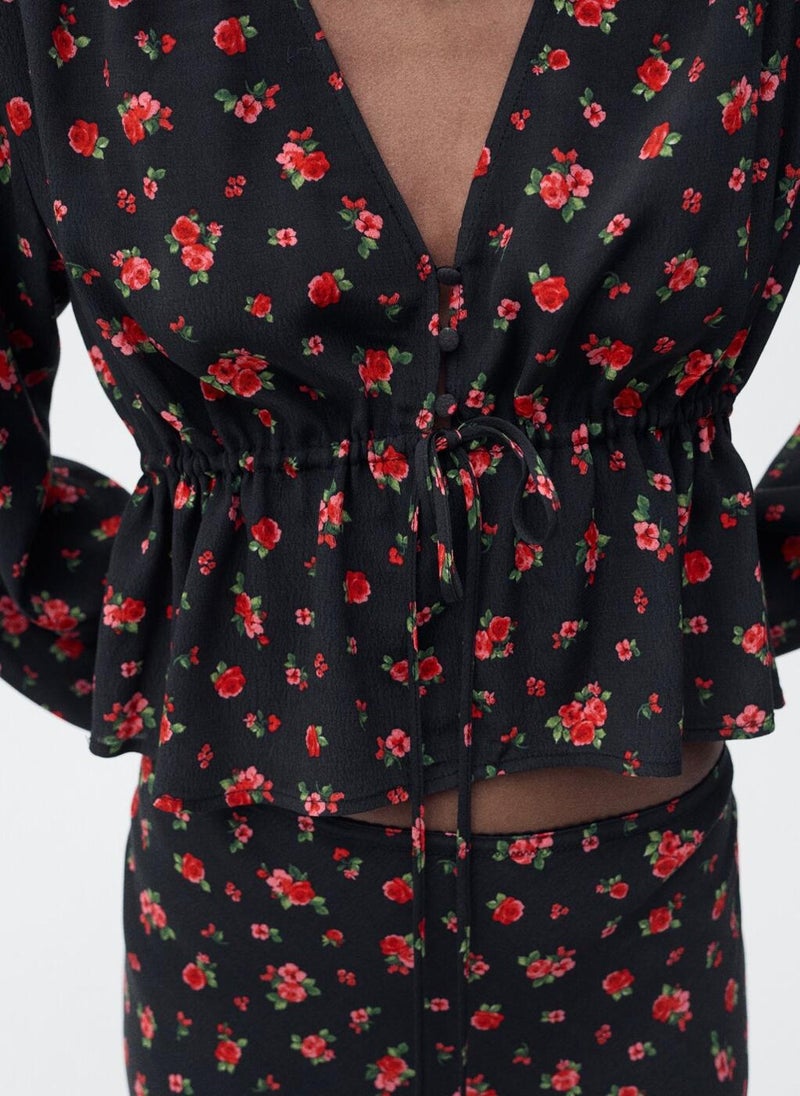 Ruffled Floral Blouse
