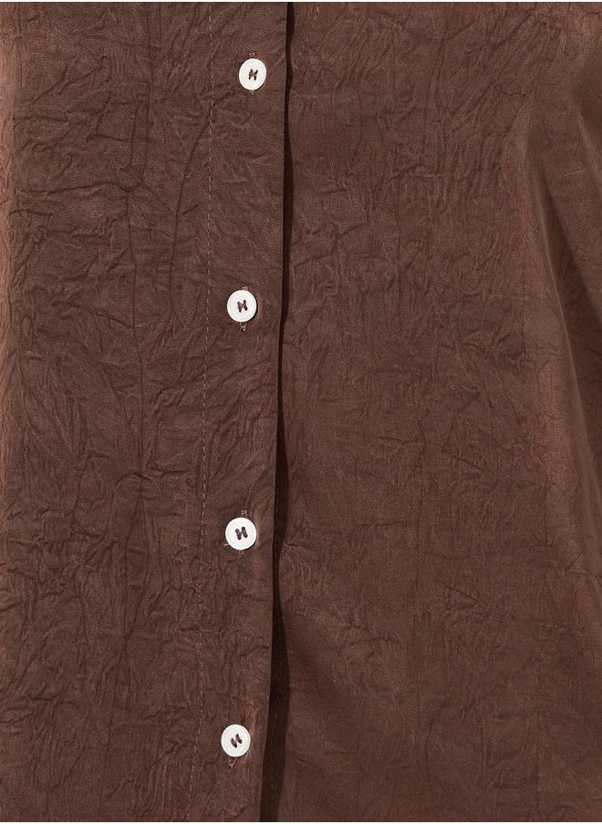 Styli Solid Buttoned Down Spread Collar Shirt