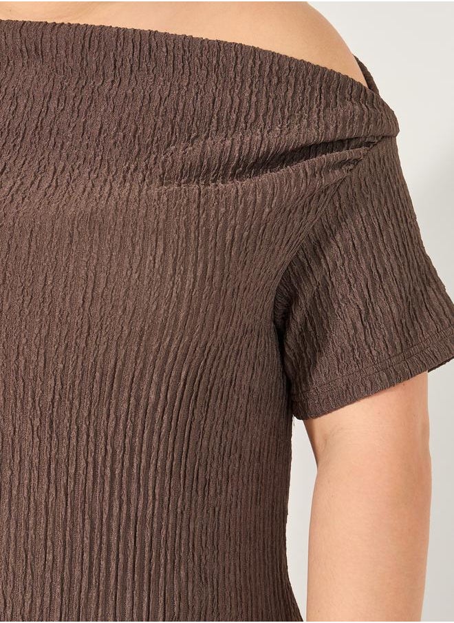 Off-Shoulder Oversized Solid Top