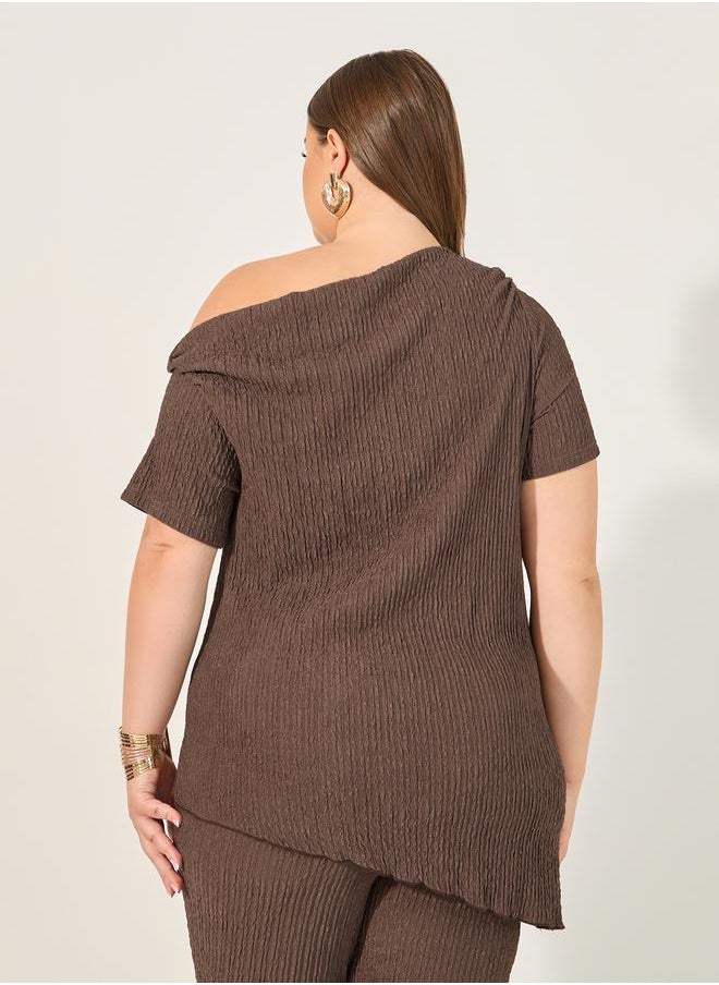 Off-Shoulder Oversized Solid Top