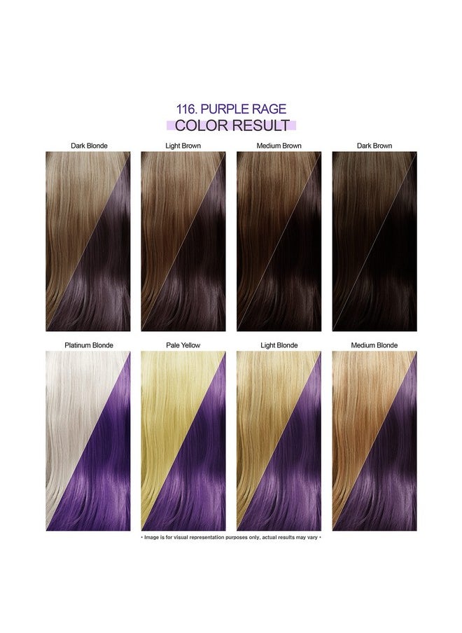 Semi Permanent Hair Color - Vegan And Cruelty-Free Hair Dye - 4 Fl Oz - 116 Purple Rage (Pack Of 1)