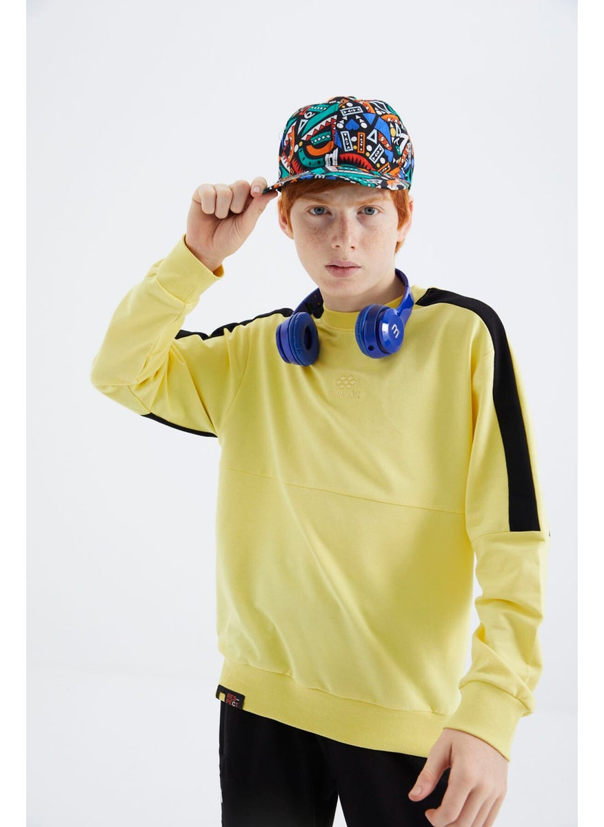 Yellow Basic O Neck Boy Sweatshirt - 11182