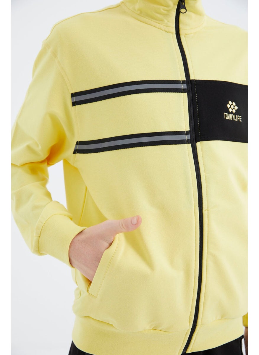 Yellow Stand Collar Boy Sweatshirt - 11183