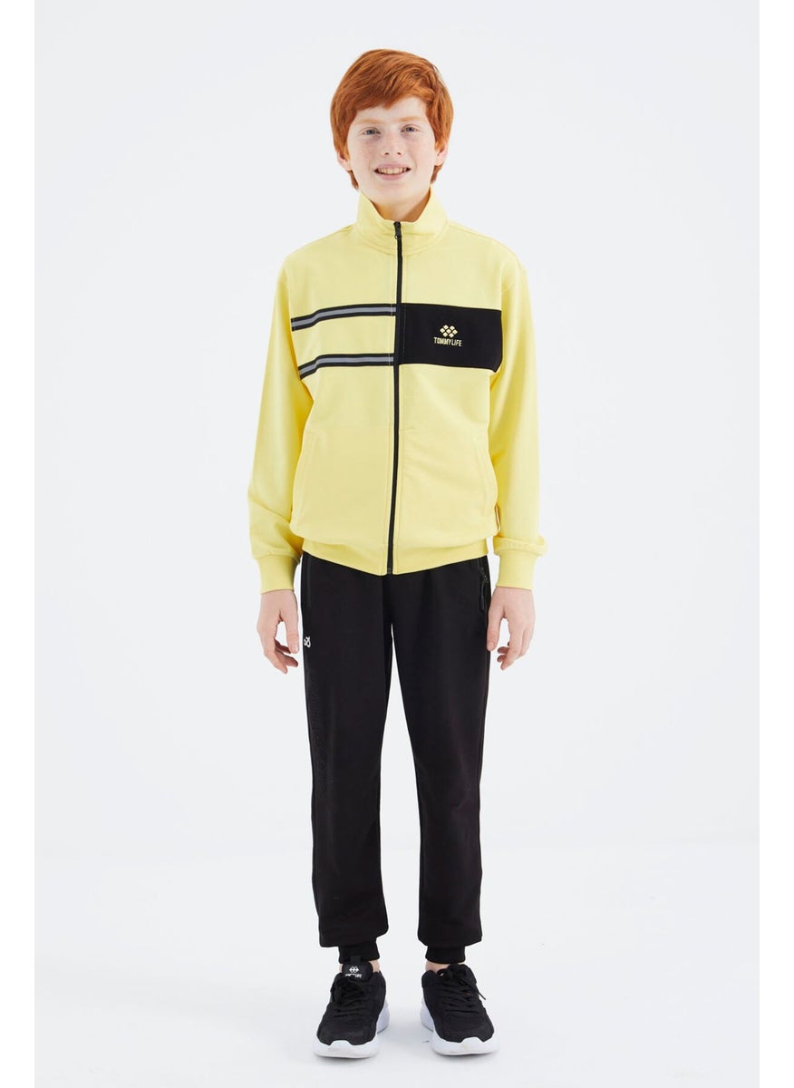 Yellow Stand Collar Boy Sweatshirt - 11183