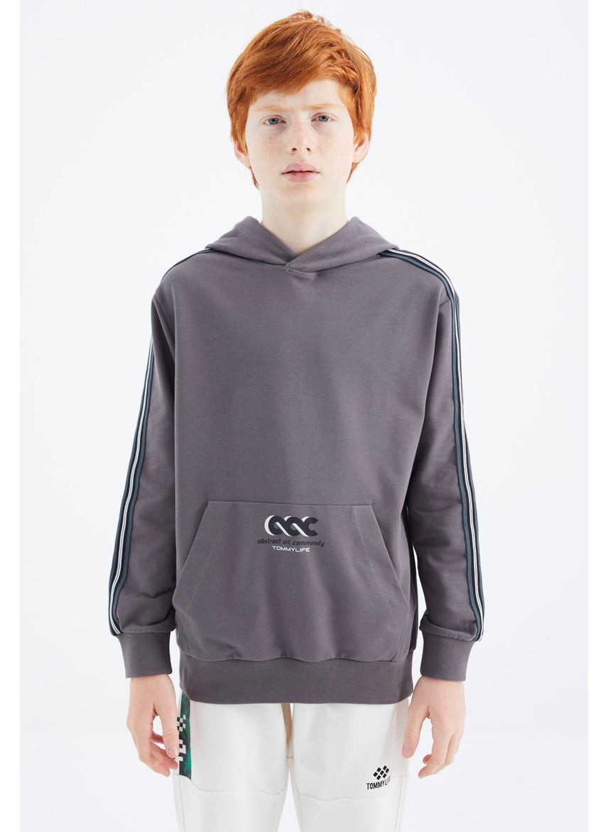 Dark Grey Kangaroo Pocket Boy Sweatshirt - 11176