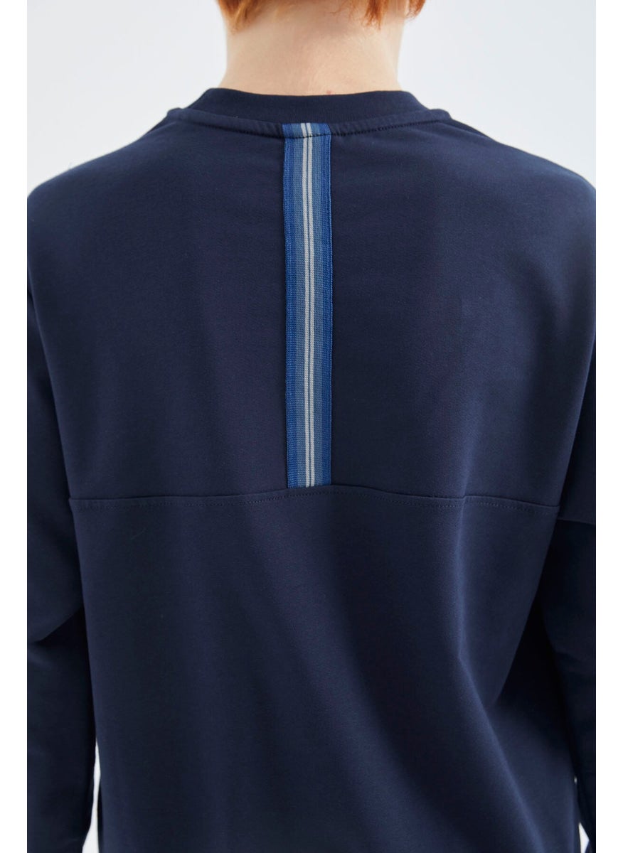 Indigo O Neck Boy Sweatshirt - 11178