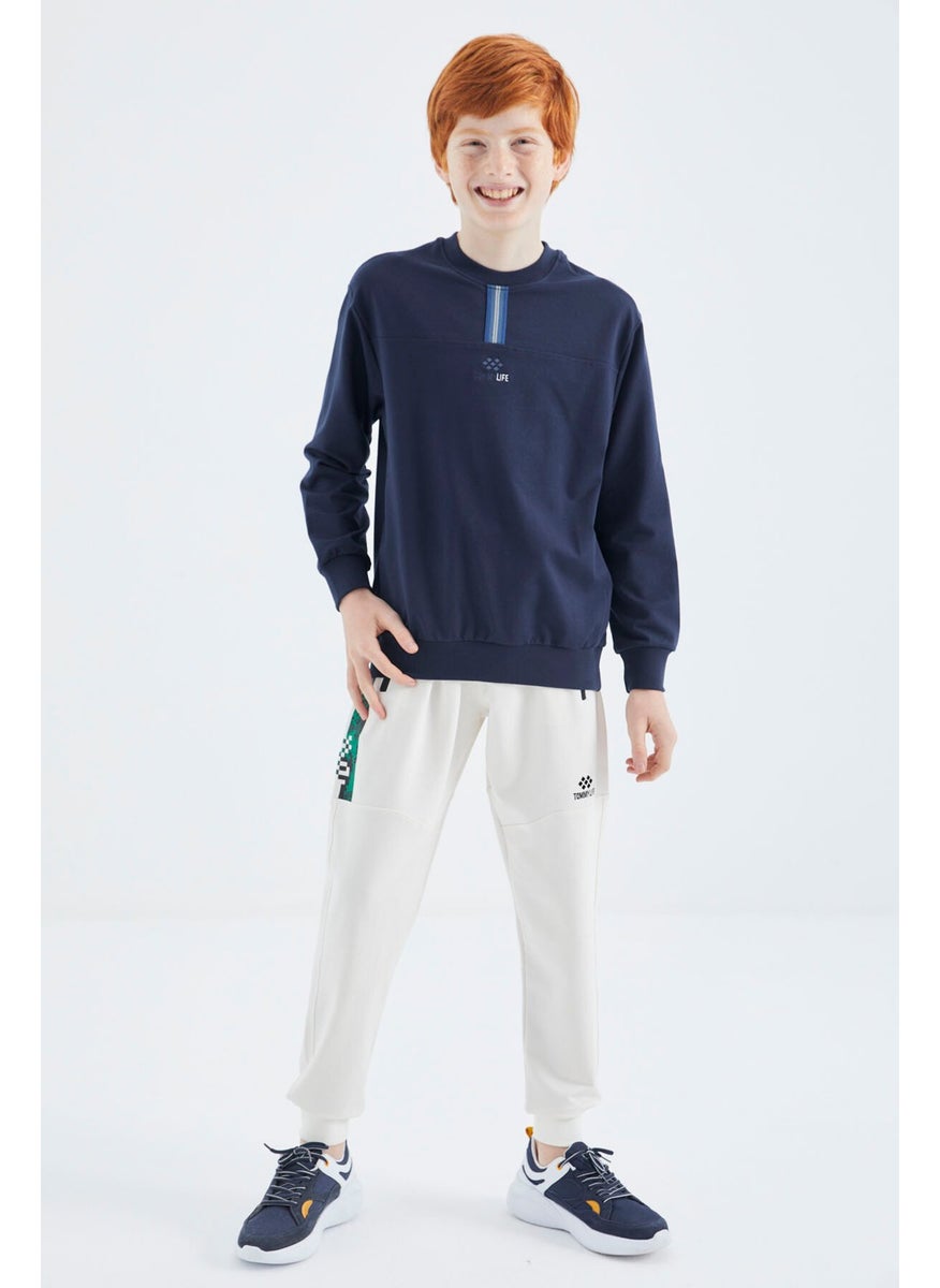 Indigo O Neck Boy Sweatshirt - 11178