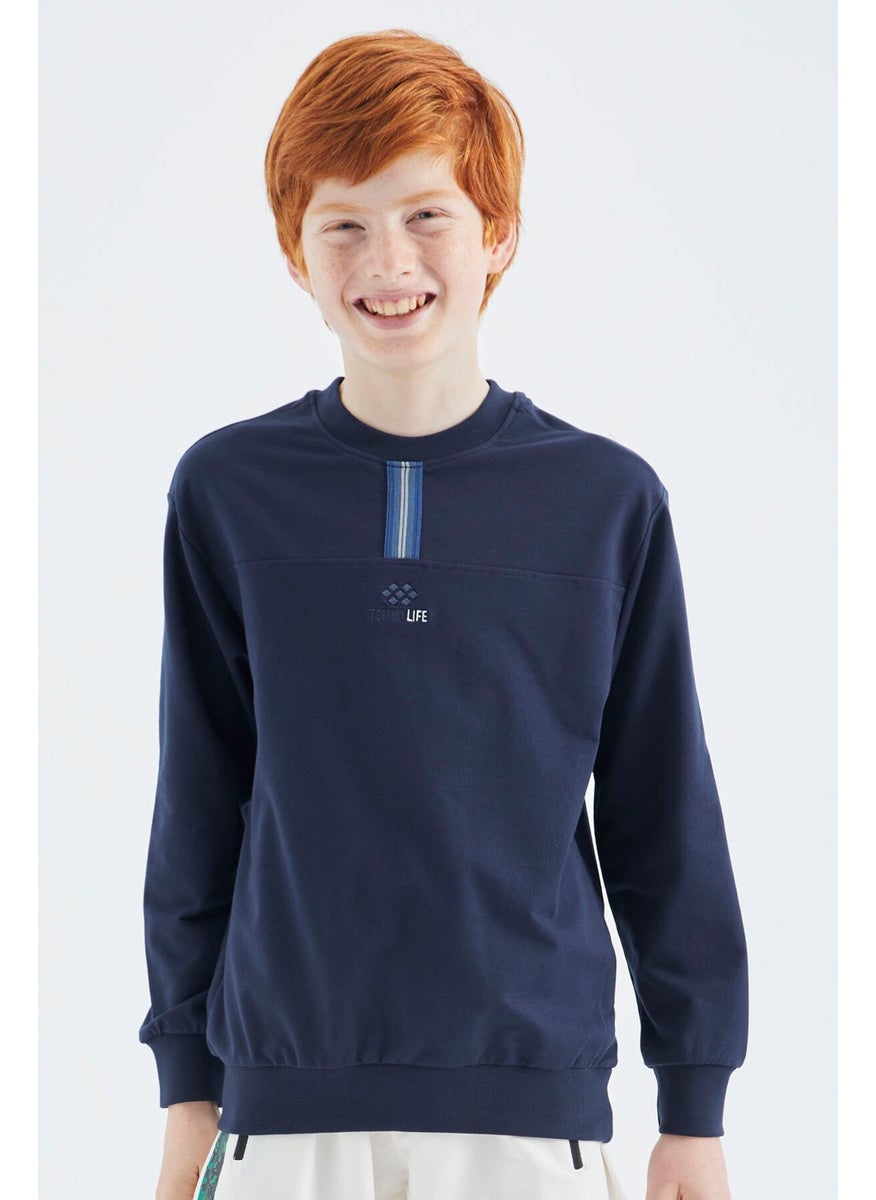 Indigo O Neck Boy Sweatshirt - 11178