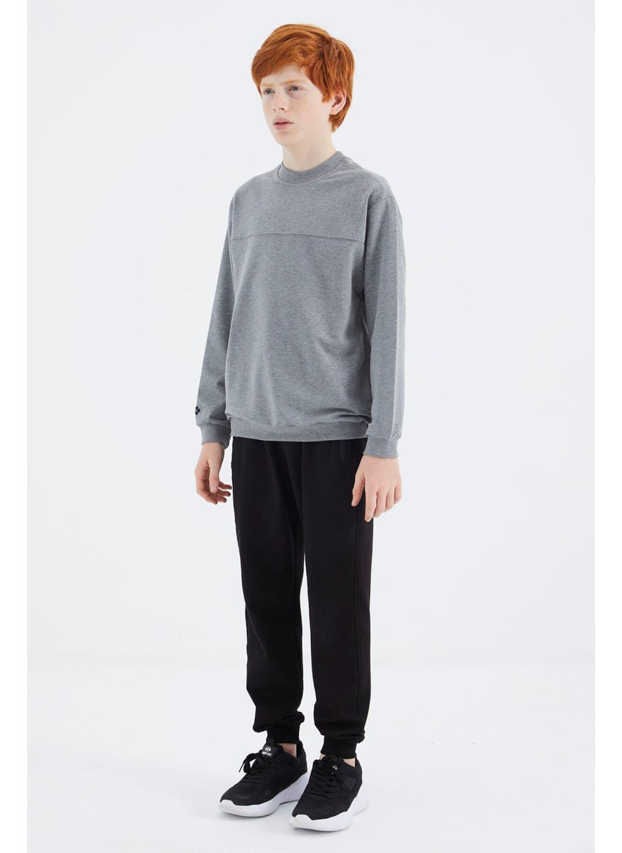 Gray Melange Basic Boy Sweatshirt - 11173