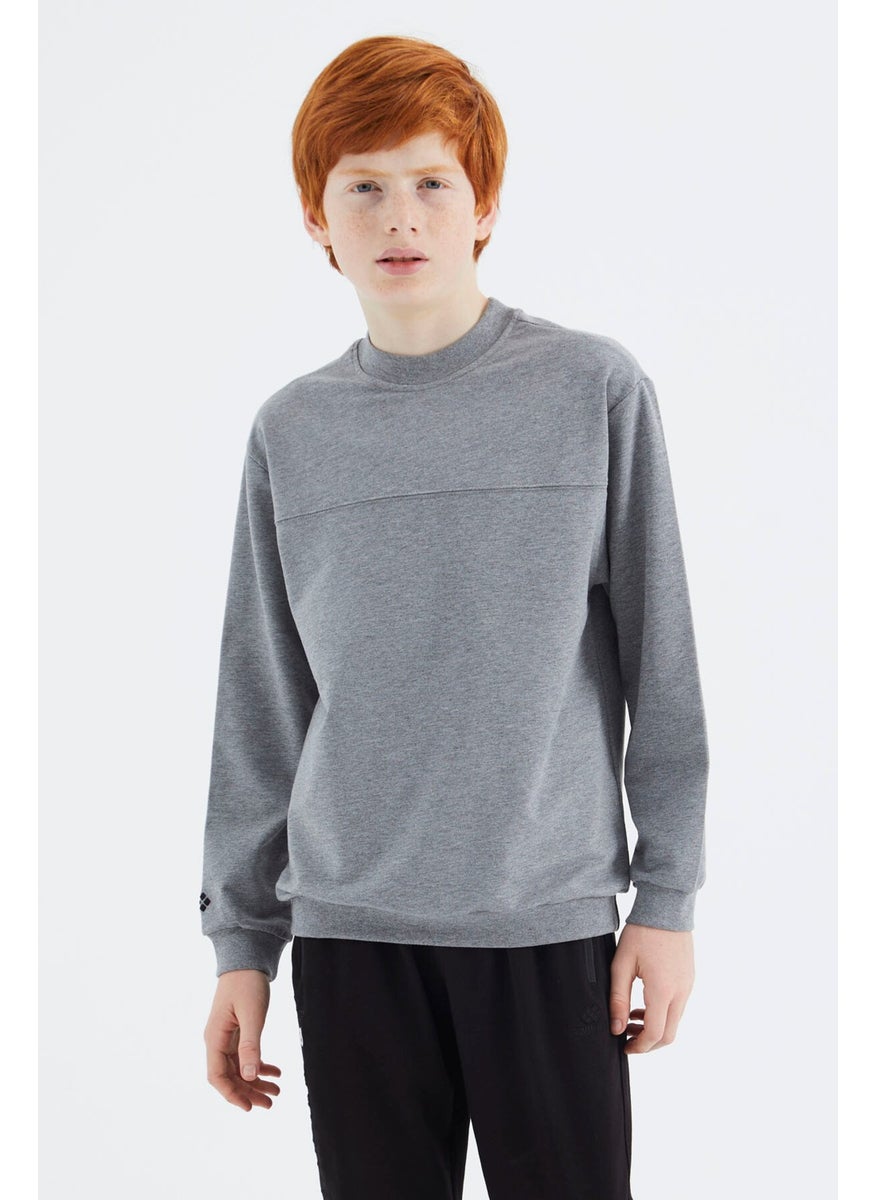 Gray Melange Basic Boy Sweatshirt - 11173