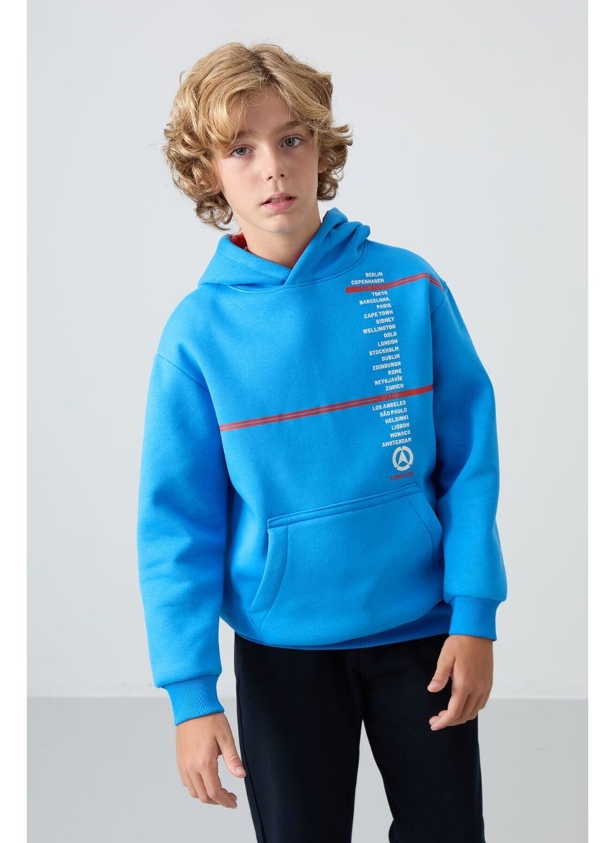 Saks Cotton Thick Fluffy Soft Textured Standard Fit Printed Boy's Sweatshirt - 11239