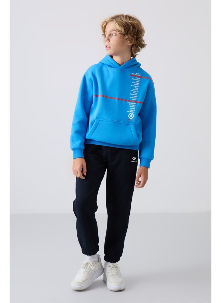 Saks Cotton Thick Fluffy Soft Textured Standard Fit Printed Boy's Sweatshirt - 11239