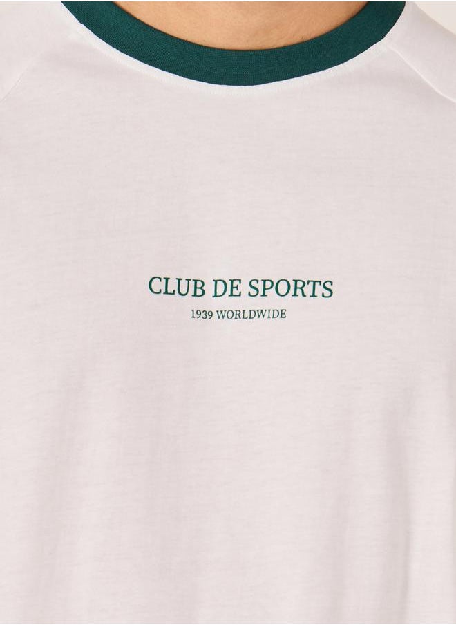 Printed Raglan Sleeves Oversized T-Shirt
